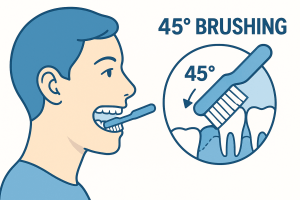 45°ブラッシング説明図