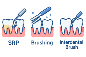 SRP・ブラッシング・歯間ブラシのアイコンセット