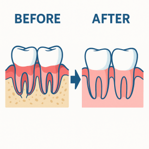 症例① Before→After（前歯の隙間・炎症改善）